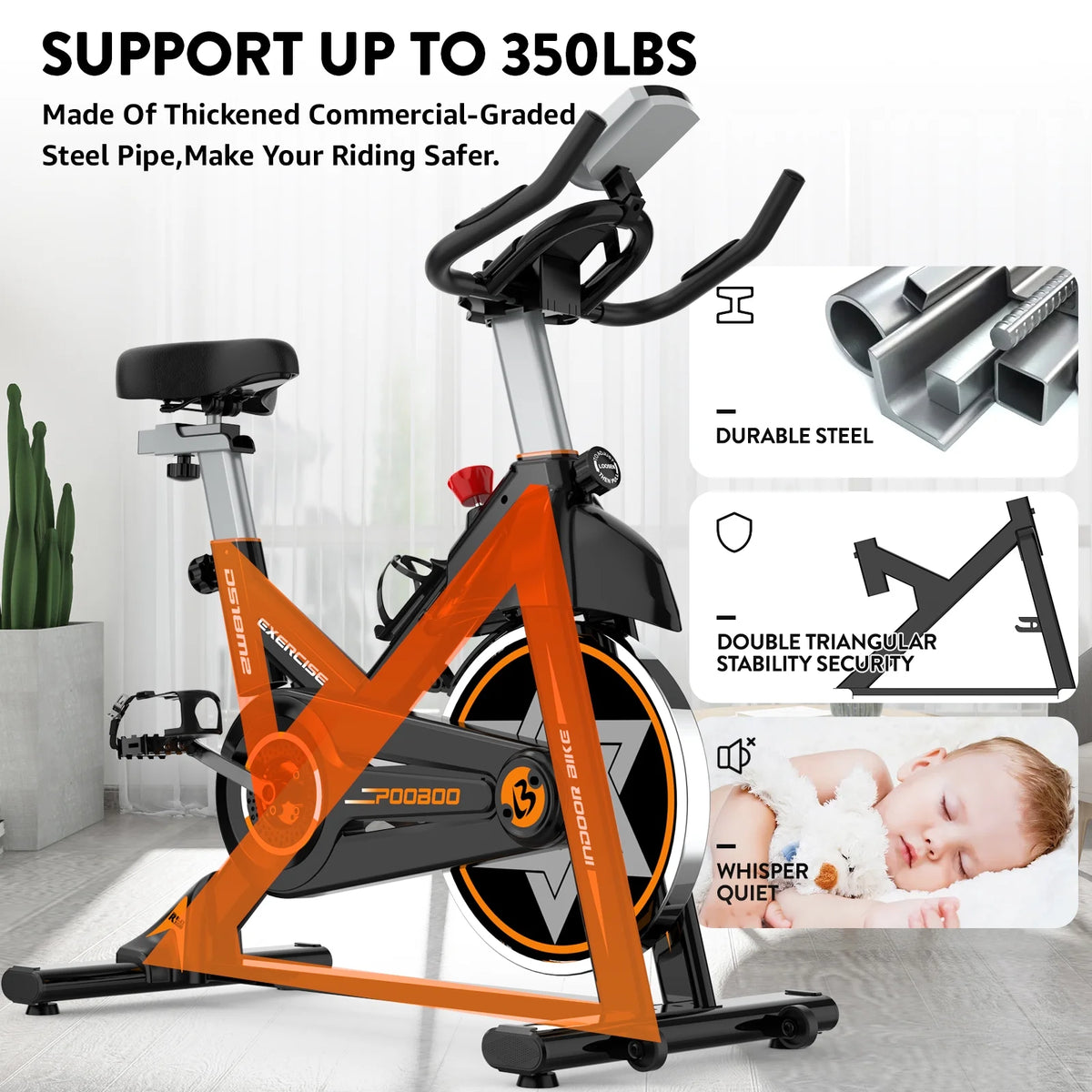 Indoor Cycling Bike with Silent Magnetic Resistance Z1533