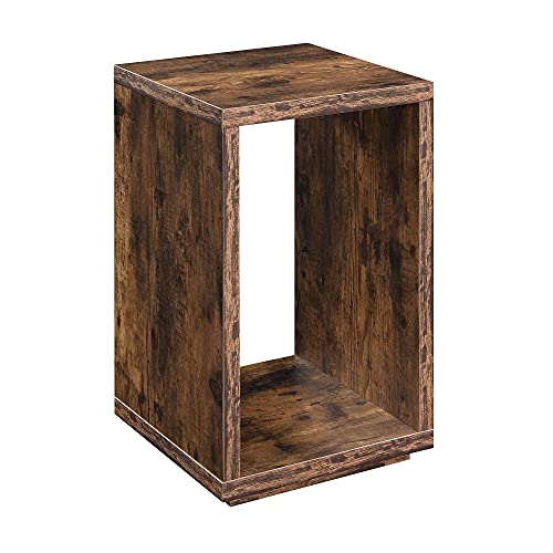 White Faux Marble End Table with Shelf Z9408