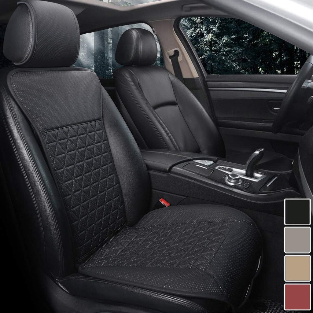 Black PU Leather Front Car Seat Cover with Backrest G7572