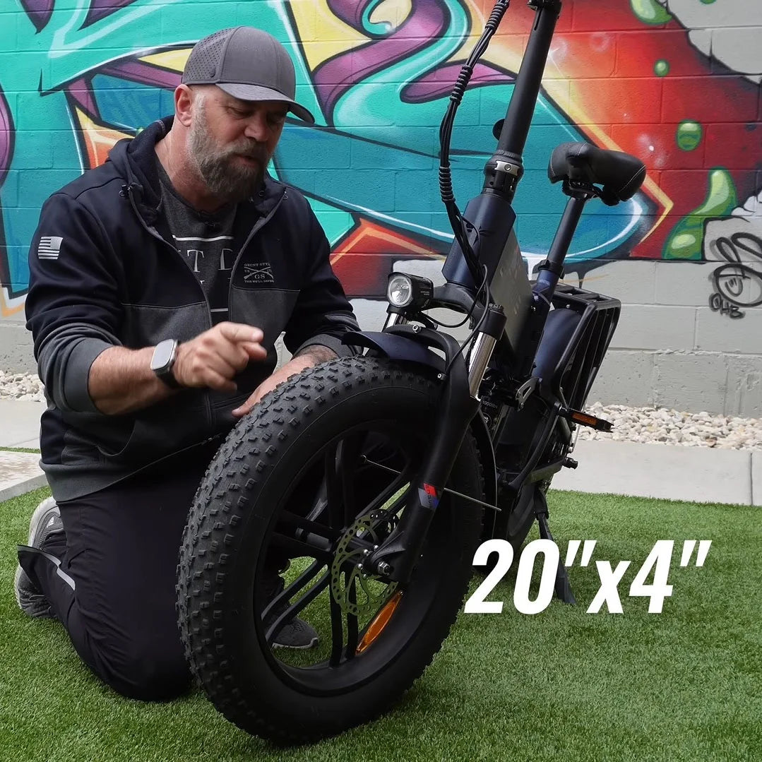 750W 20" Fat Tire 8-Speed Folding Electric Bike Y981