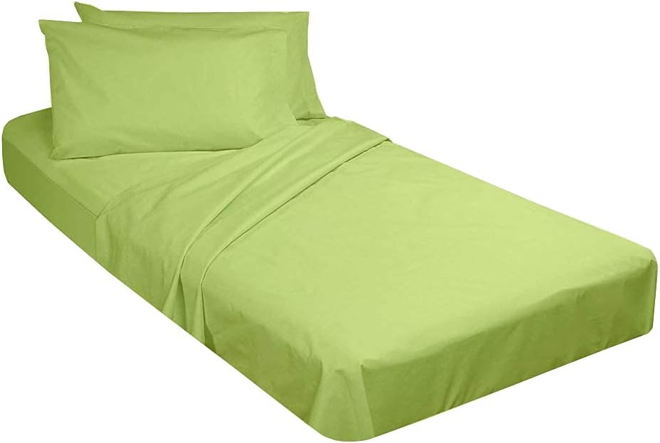 Ivory Solid Cotton Fitted Cot Sheet 4 Piece V6584
