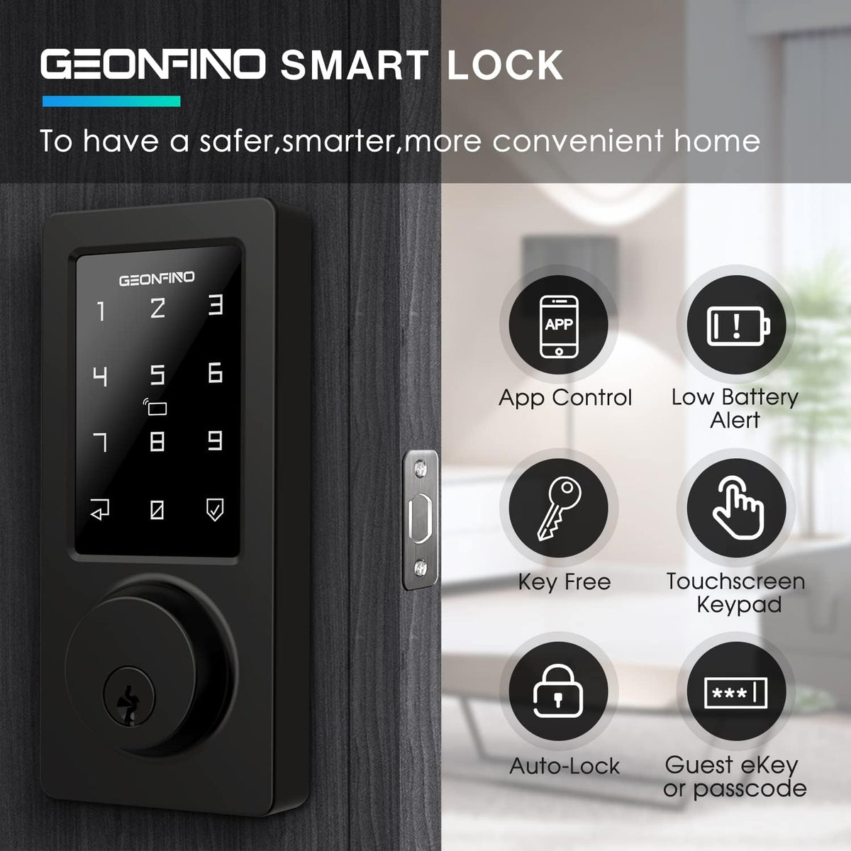 Smart Deadbolt Lock with Bluetooth App and Keypad I58150