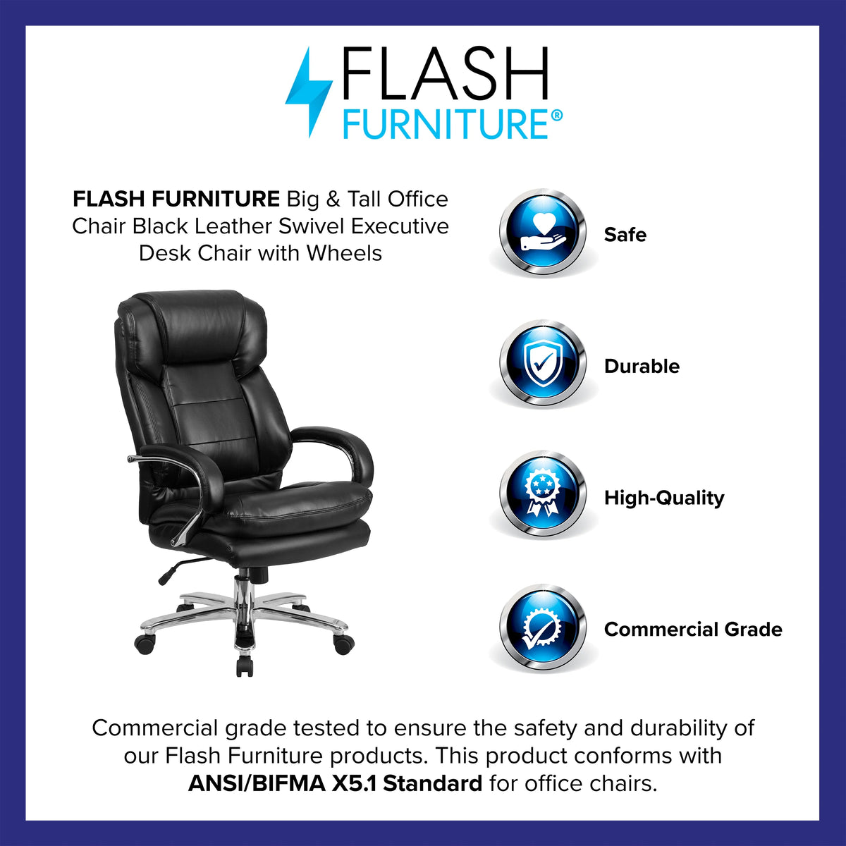 Black LeatherSoft Swivel Executive Office Chair N27276