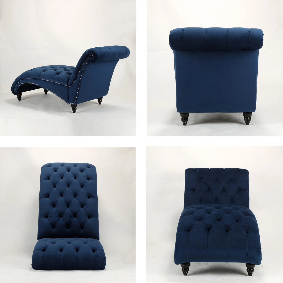 Blue Velvet Chaise Lounge J1123