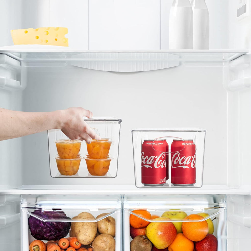 Clear Stackable Plastic Storage Bins with Lid, 4 Pack of 2 N98660