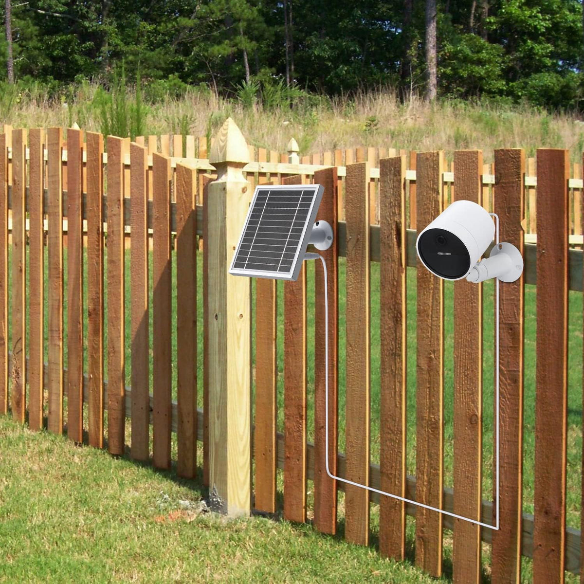 Silver 2PACK Solar Panel for Outdoor Security Camera F489