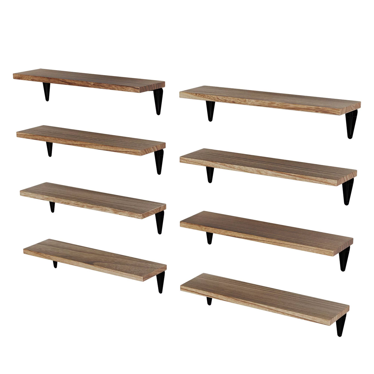Set of 8 Black Floating Shelves A691845