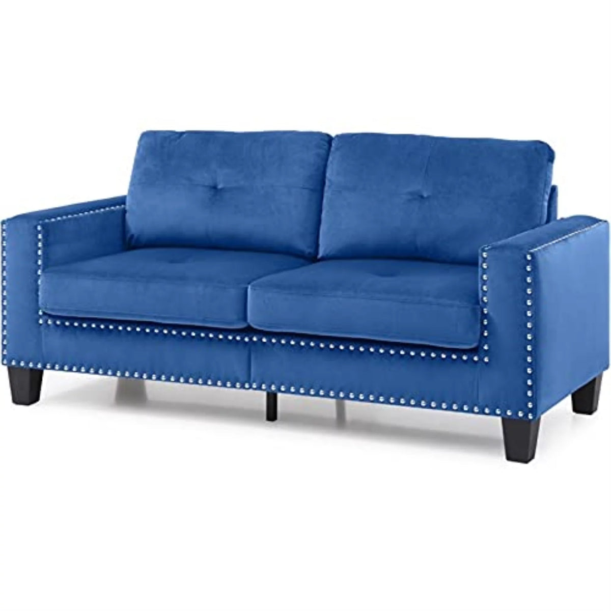 Navy Blue Velvet Sofa P491196