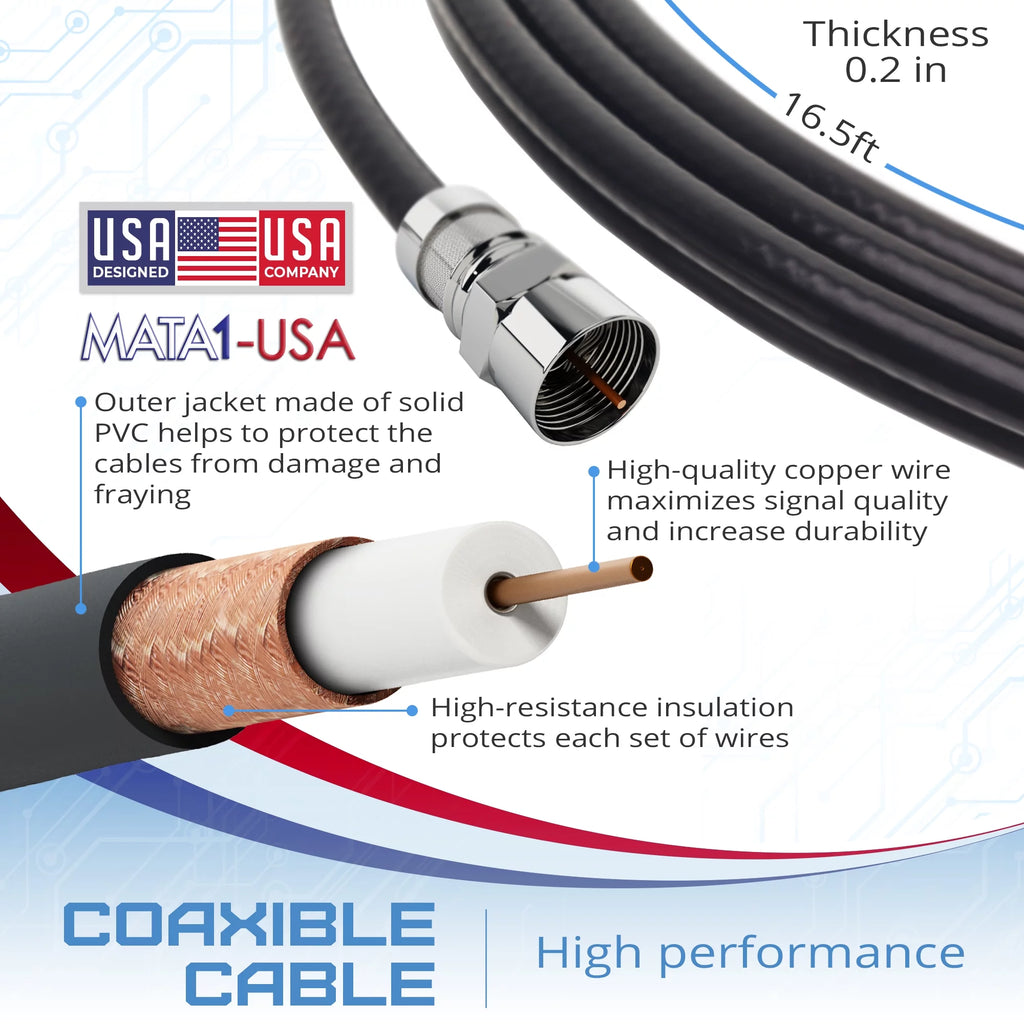 HDTV Indoor Antenna with 16.5 ft Coax Cable F80345