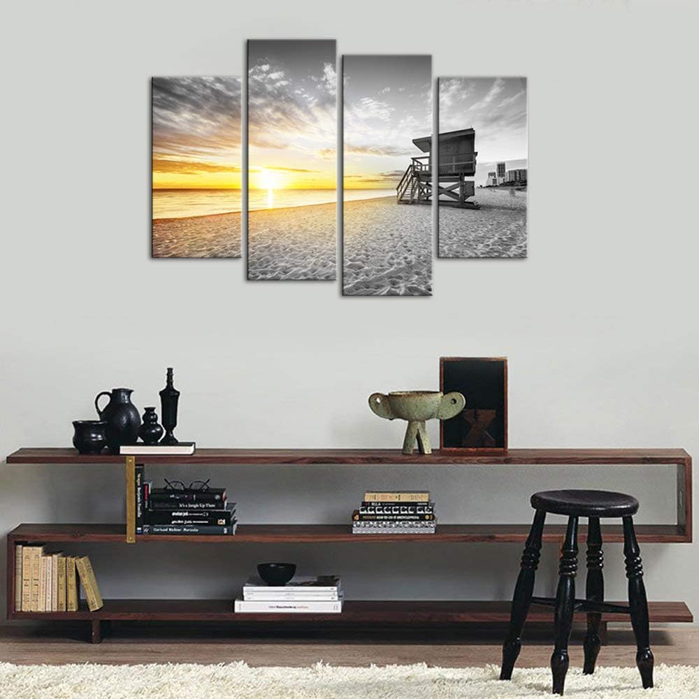 4 Pieces Beach Wall Art Canvas Print Framed K734565
