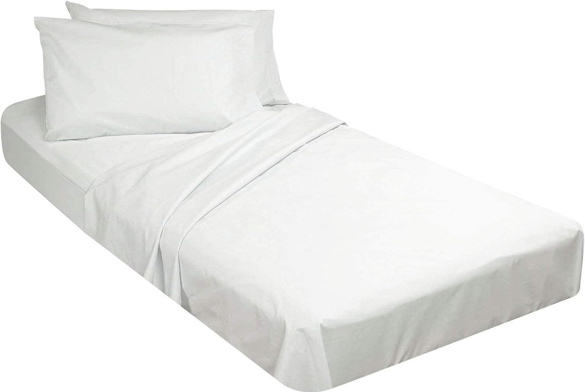 Ivory Solid Cotton Fitted Cot Sheet 4 Piece V6584