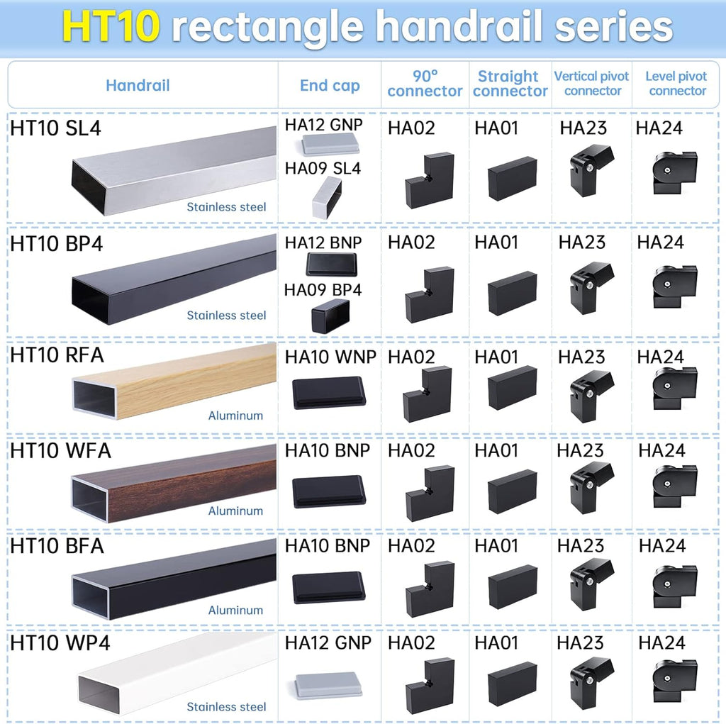 2pack Adjustable Angled Stairs Handrail Connector POM Black T1539