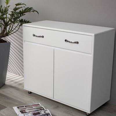2 Door White Accent Cabinet E847323