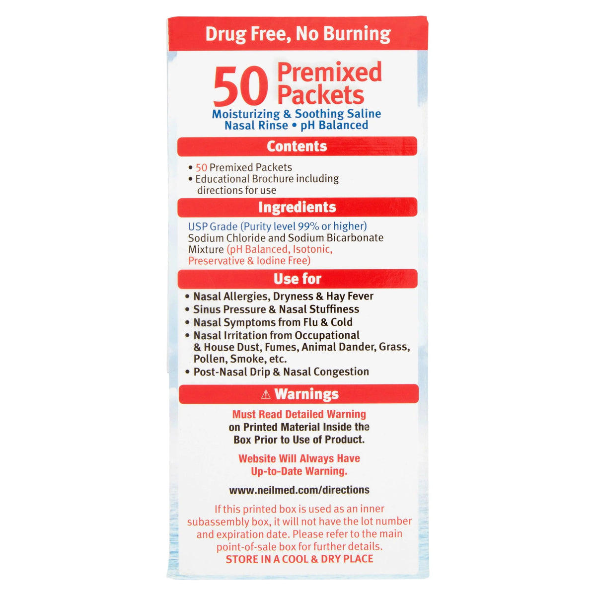 All Natural Sinus Rinse Packets, 50 Count R272039