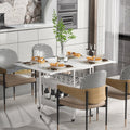Folding Extendable Dining Table with 7 Wheels White E722859