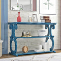 Vintage White Sideboard with 3 Open Storage Shelves J212955