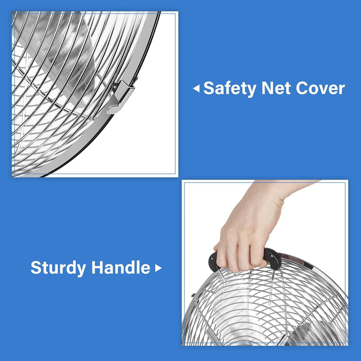 Metal Pedestal Fan, Quiet Oscillating Standing Fan with Height Adjustable G409