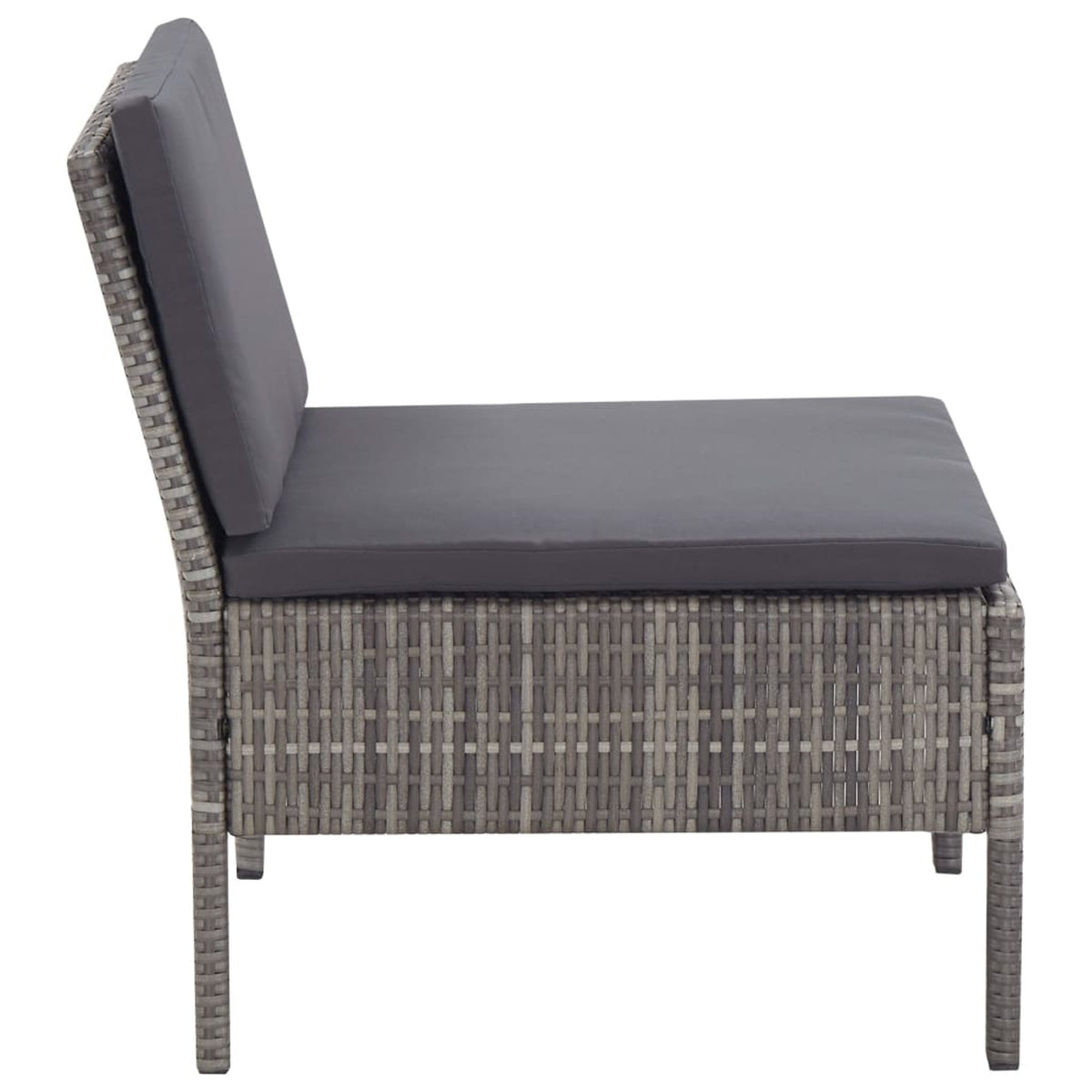 6 Piece Outdoor Conversation Set Gray Poly Rattan Patio Sectional with Coffee Table H605
