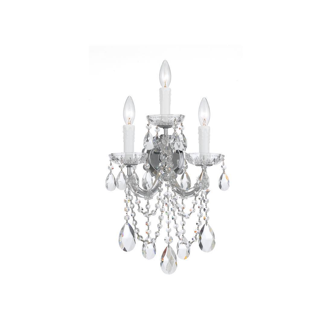 3 Light Sconce, Polished Chrome M9390