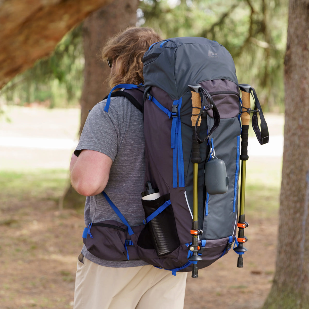 65 Liter Gray Backpacking Backpack V5694