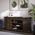 Modern Farmhouse TV Stand with Adjustable Shelves and Barn Doors S53249