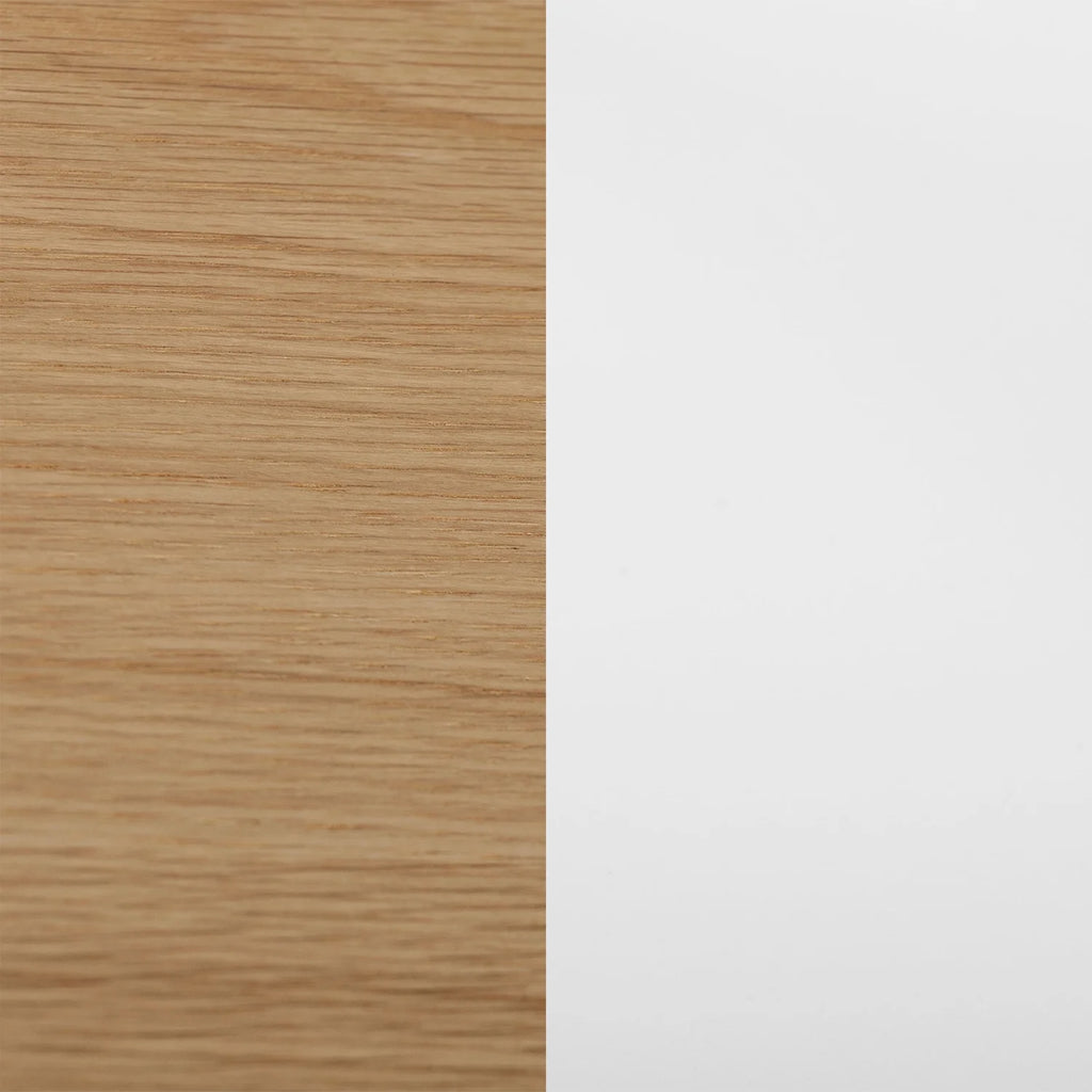 Round Coffee Table Oak and White M4745