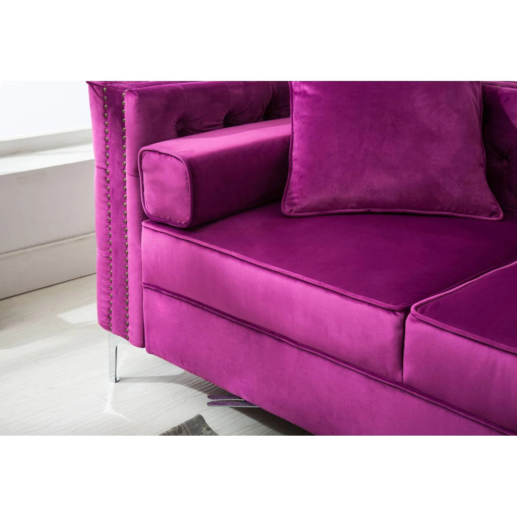 Green Velvet Convertible Sleeper Sectional Sofa Z704472