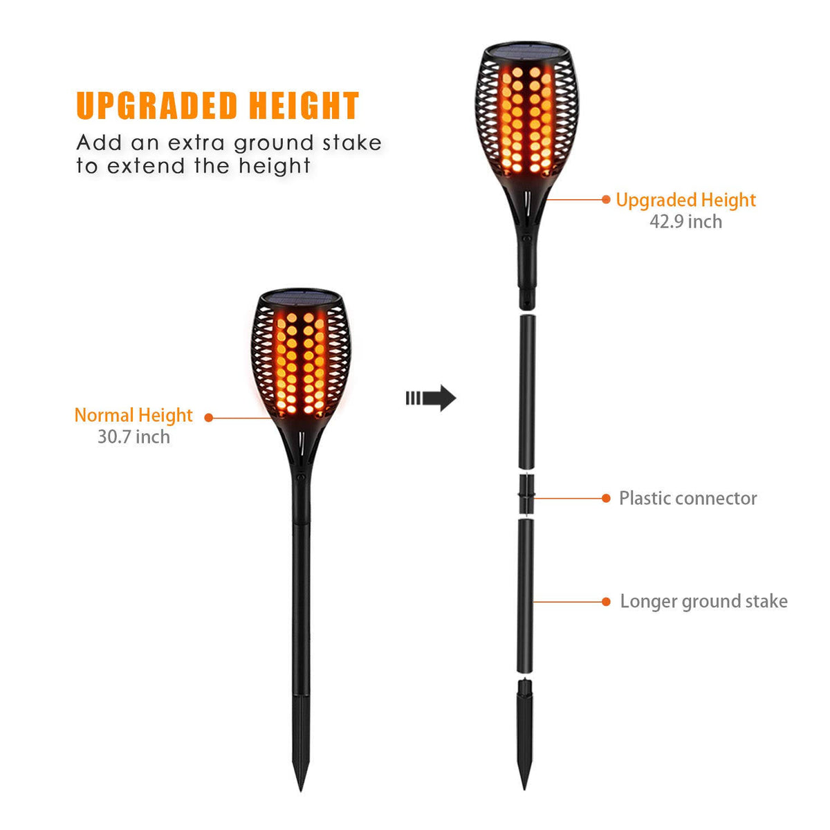 Solar Torch Lights Waterproof Flickering Flame Torches X490