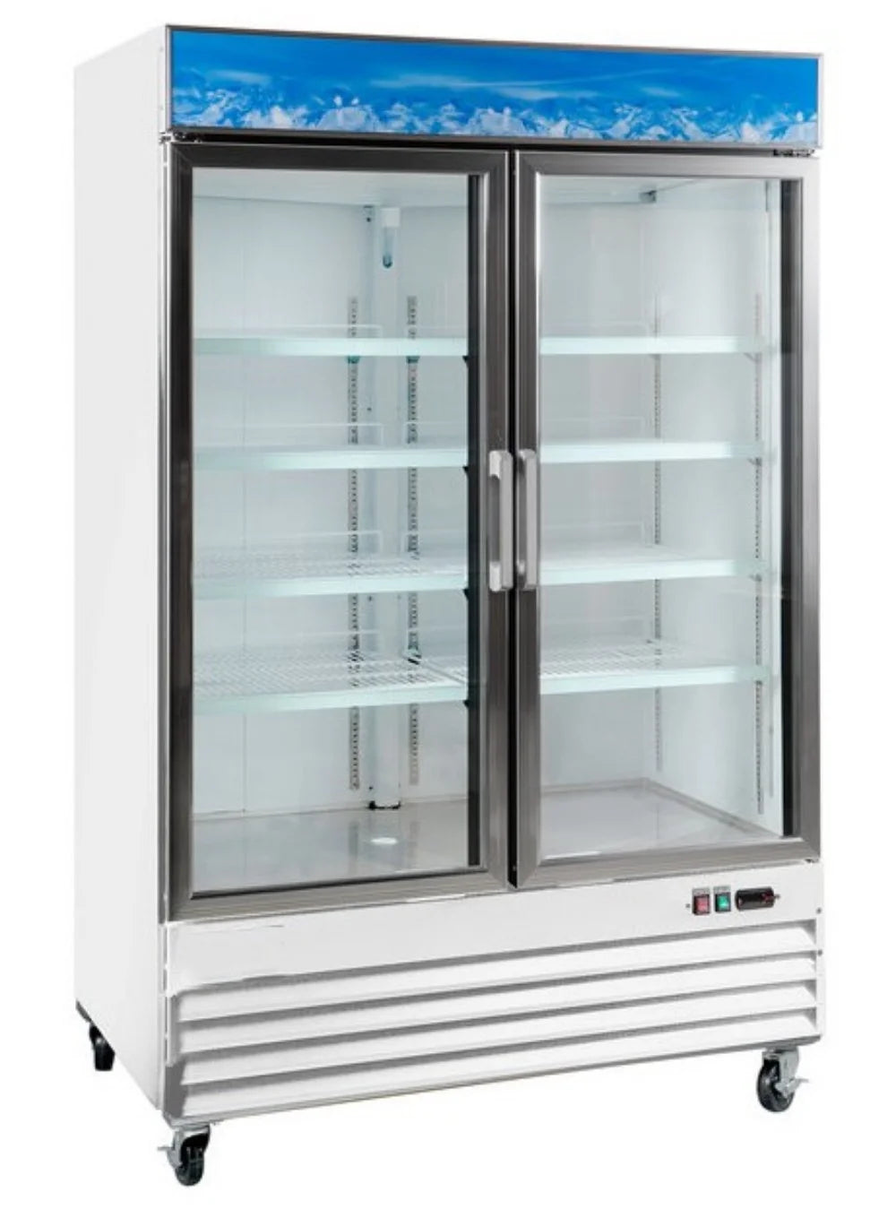Heavy Duty 45 cu. ft. Commercial Refrigerator Merchandiser 2 Glass Door Stainless Steel G979202