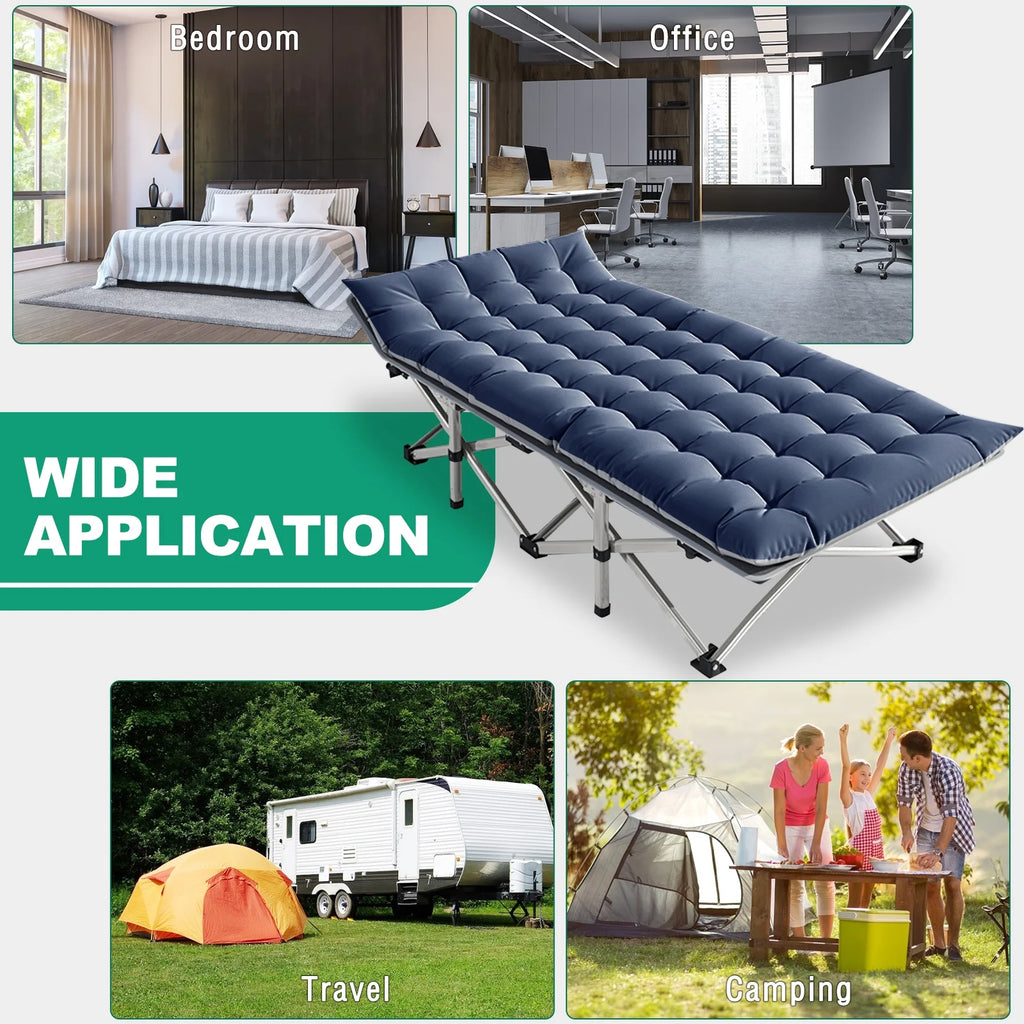 Folding Camping Cot with Mattress & Carry Bag P66701