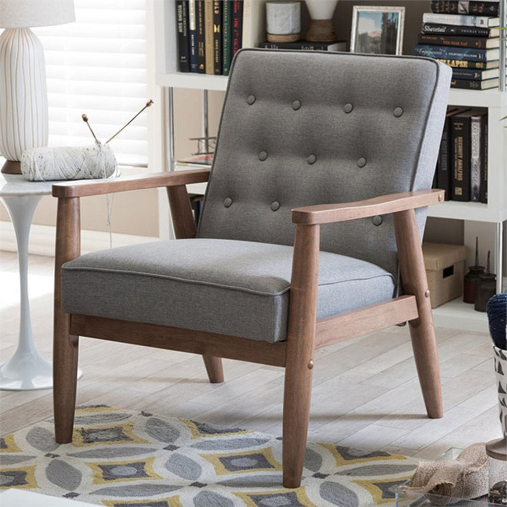 2 Piece Tufted Sofa Set in Gray G3693