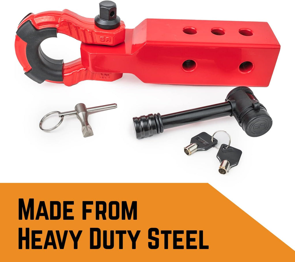 Red Pack of 2 Heavy Duty Steel Hitch Receiver A6635