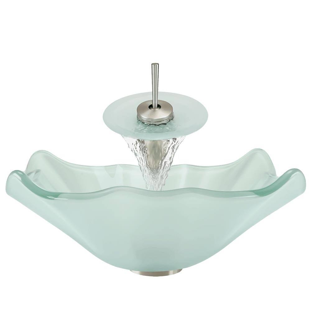 Brushed Nickel Vessel Faucet Ensemble B491