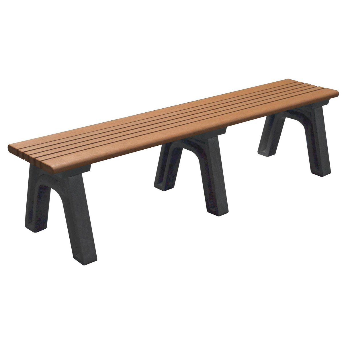 Brown Green Recycled Plastic Backless Bench M616