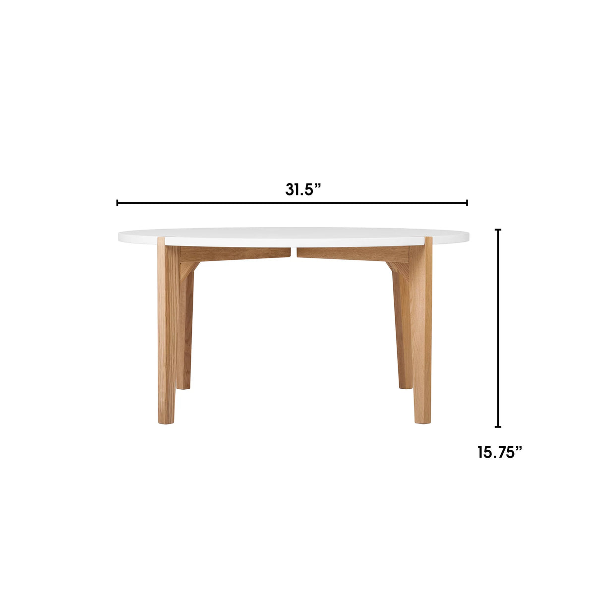 Round Coffee Table Oak and White M4745
