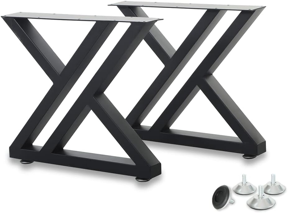 28 inch Black Cast Iron Table Legs Set of 2 K512