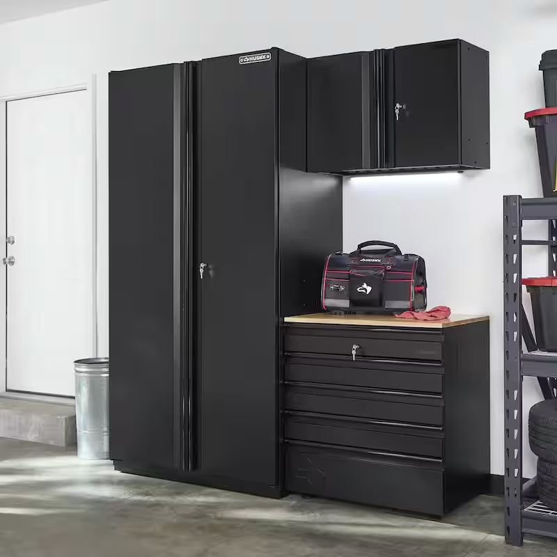 3-Piece Heavy Duty Welded Steel Garage Storage System in Black M996