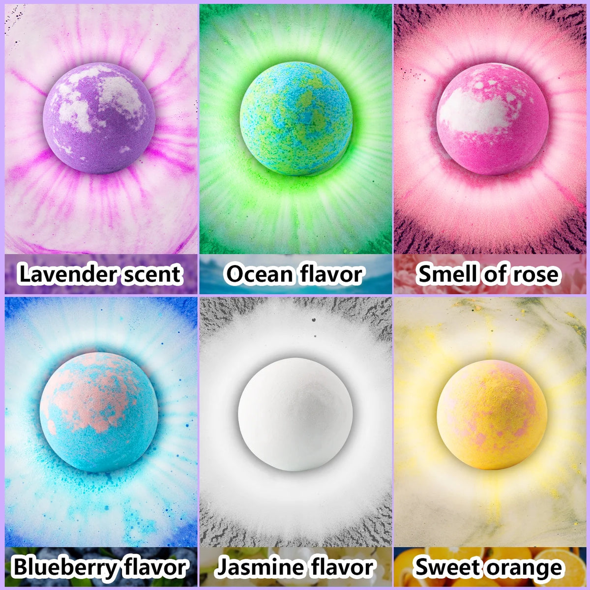6 Large Organic Bath Bombs with Bracelets Toys for Kids E540