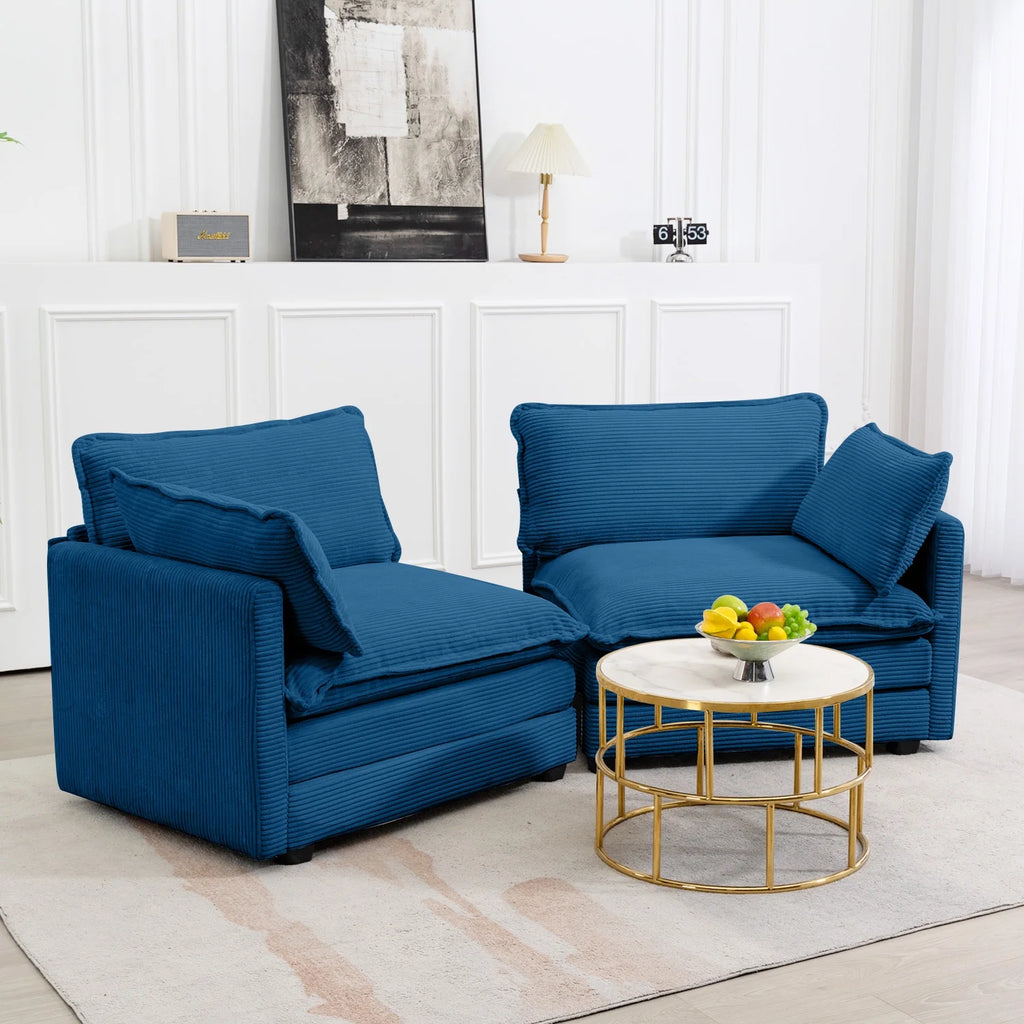 Navy Corduroy 2 Seater Sofa X970