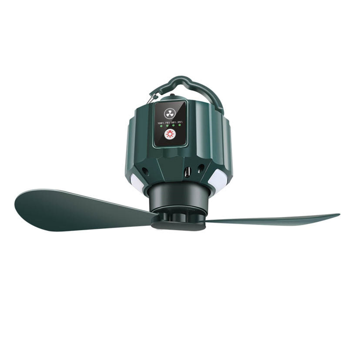 Rechargeable Camping Fan with LED Light and Hook 5200mAh I486