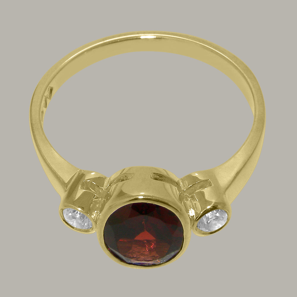 9k Yellow Gold Garnet Diamond Ring D489840