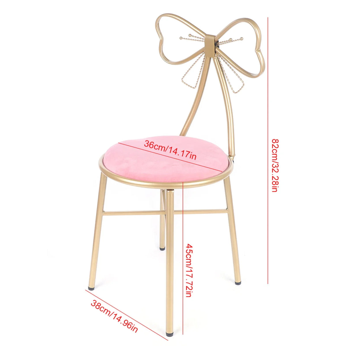 Pink Velvet Butterfly Vanity Chair C298721
