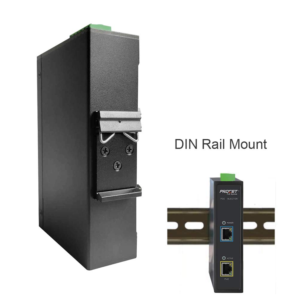Industrial Gigabit DIN Rail PoE Injector Adapter 95W 55V Metal case C331199