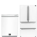 36 Refrigerator and Dishwasher in White with Silver Handles V47824
