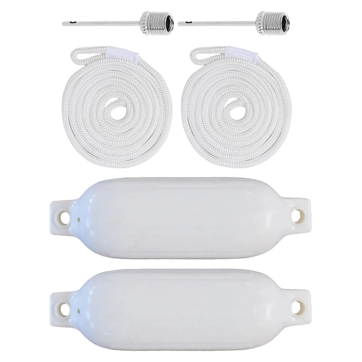 2 Pieces Inflatable PVC Dock Protection Buoy with 2m White Rope C166