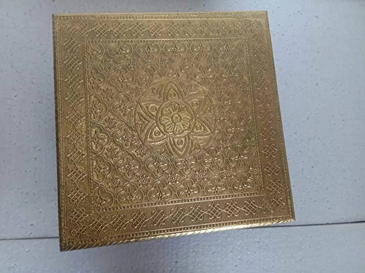 Brass and Wooden Indian Chowki Low Stool N63060
