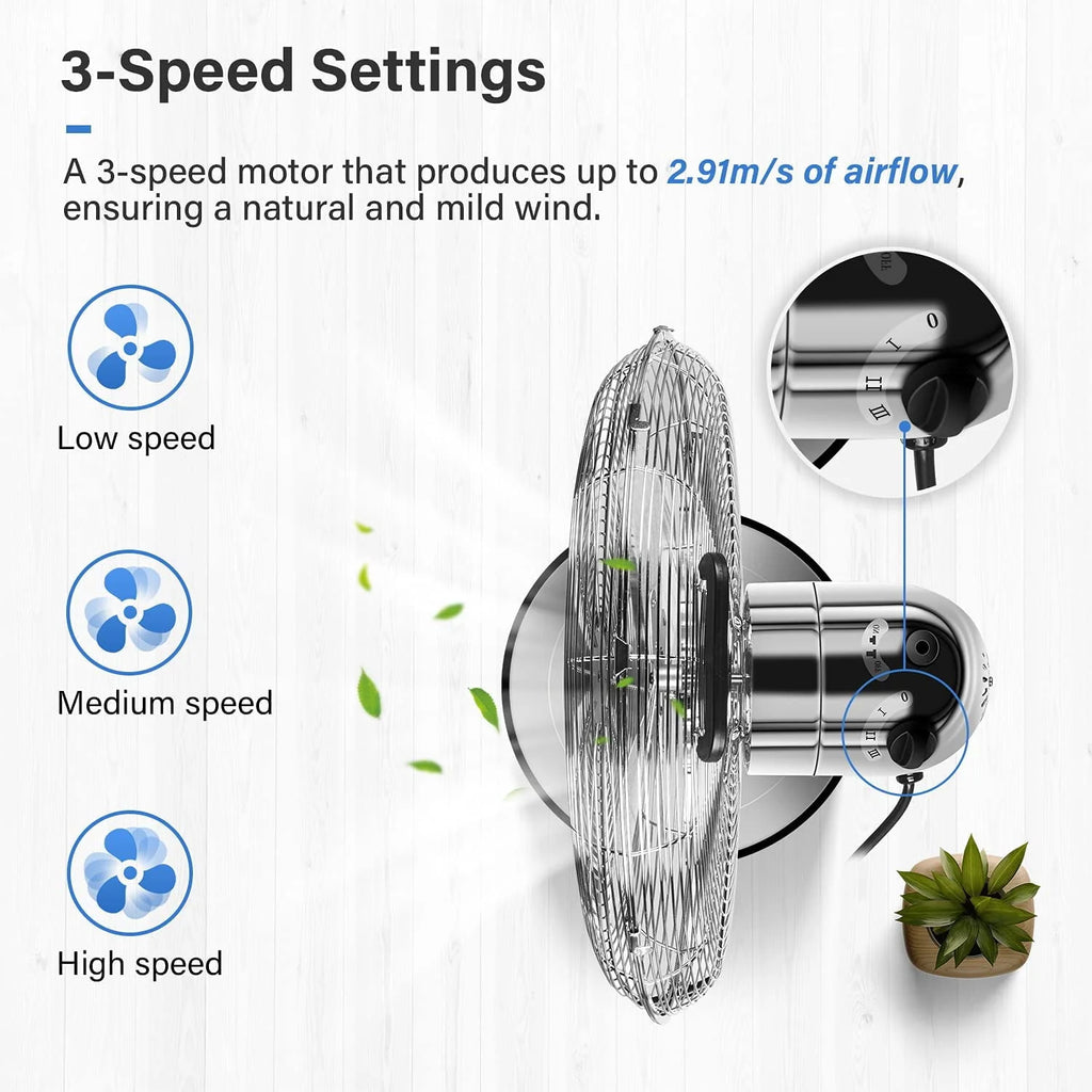 Metal Pedestal Fan, Quiet Oscillating Standing Fan with Height Adjustable G409