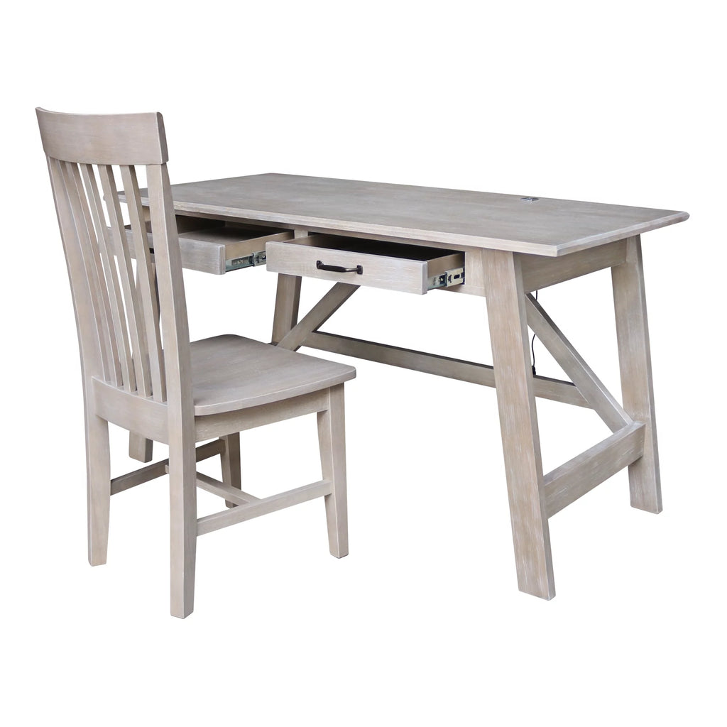 Wood Desk with 2 Drawers and Chair O365