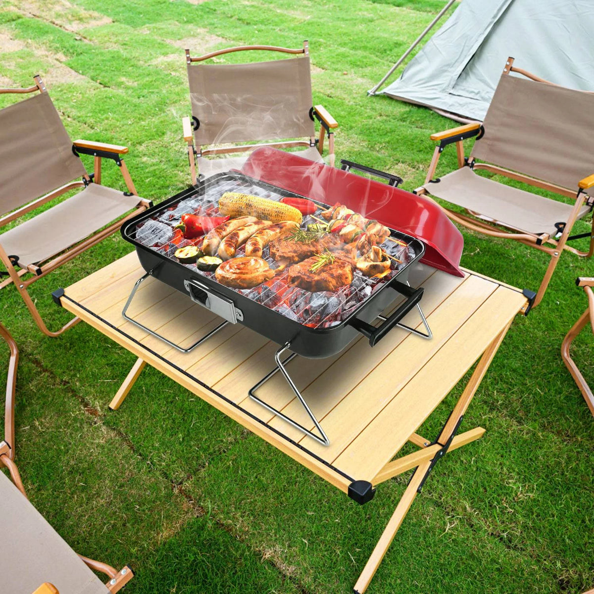 Portable Charcoal Grill with Lid T621