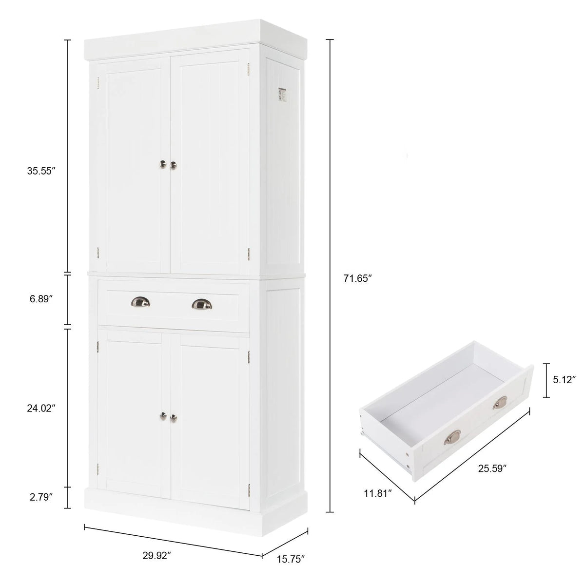 72" H Wardrobe Armoire with Drawer C186
